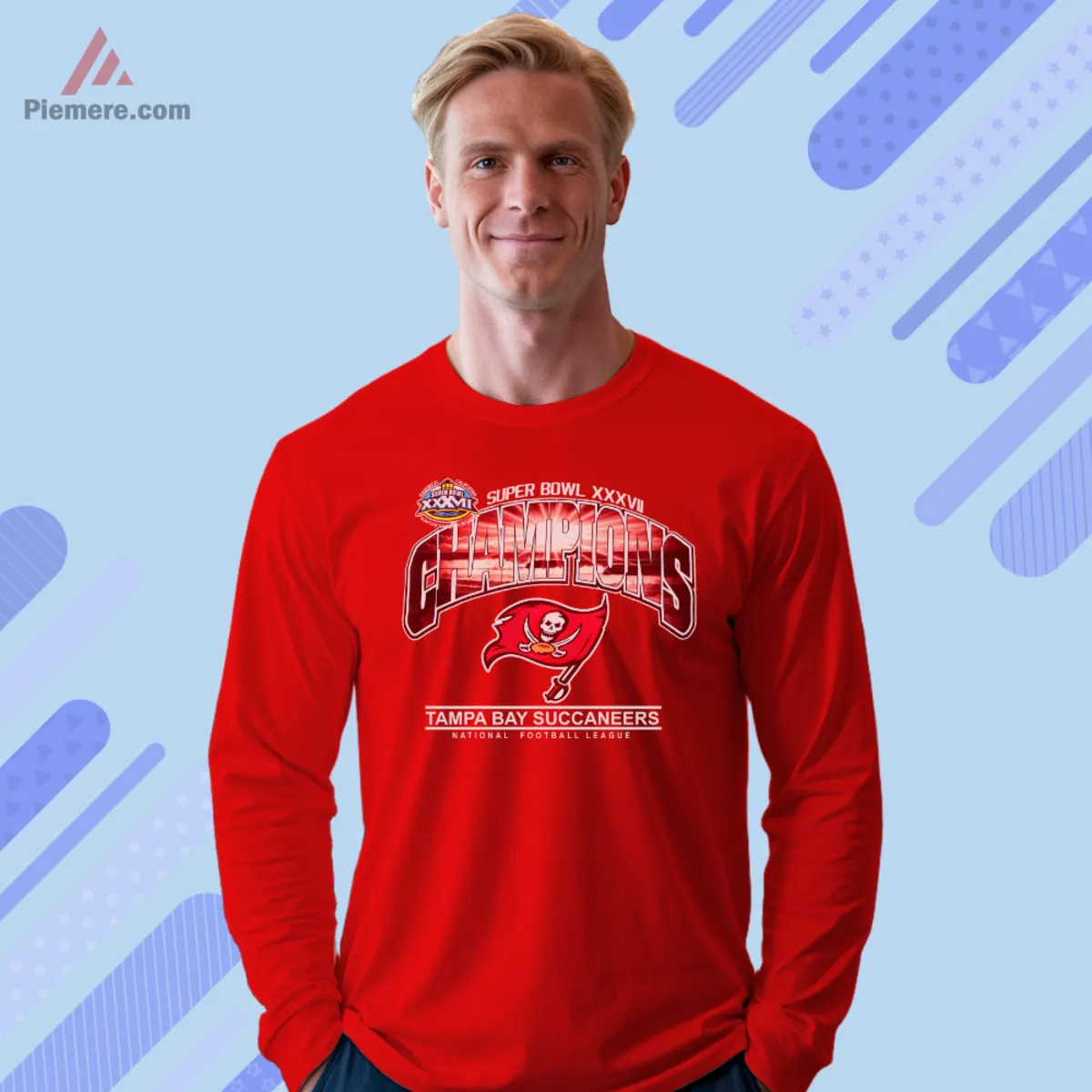 Buccaneers Super Bowl Champions Long Sleeve Red Tampa Bay Buccaneers Super Bowl champions long sleeve tee in red