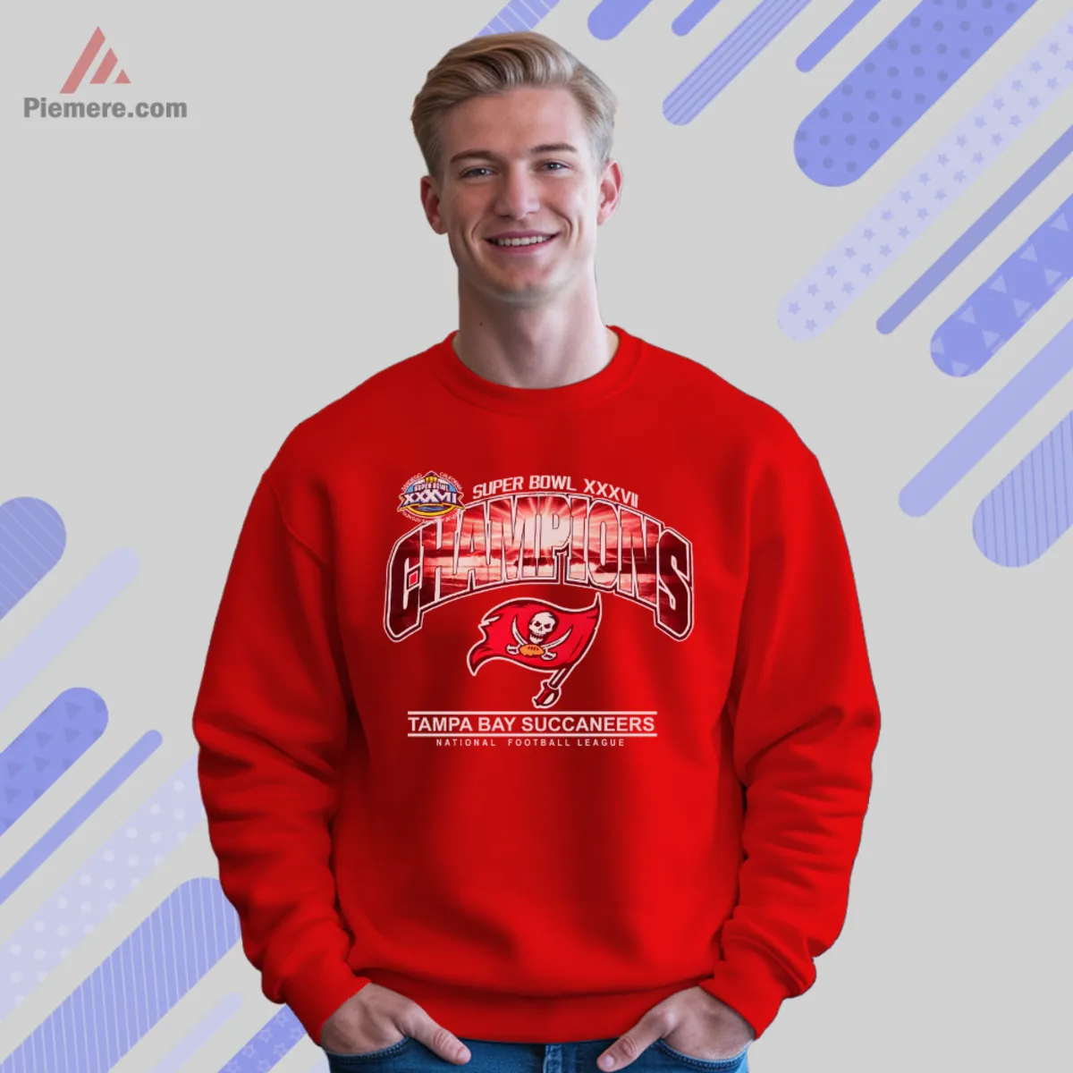 Buccaneers Super Bowl Champions Sweatshirt Red Tampa Bay Buccaneers Super Bowl victory sweatshirt in red