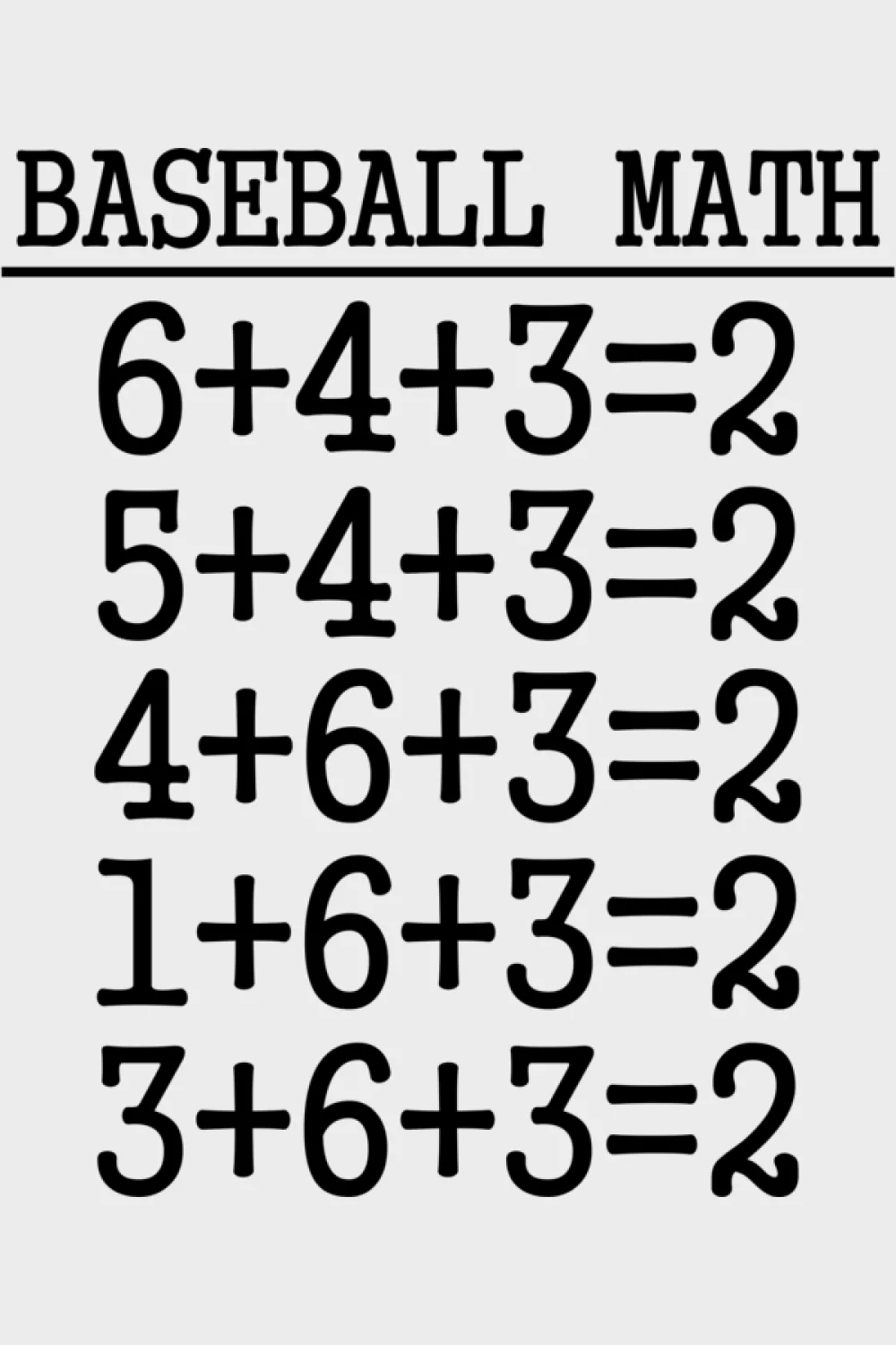 Cute softball game gift with 6 4 3 2 equation