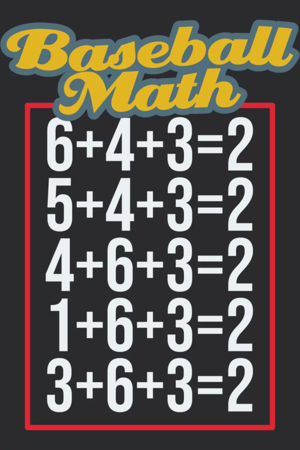 6 4 3 2 baseball math tee with clean grid layout