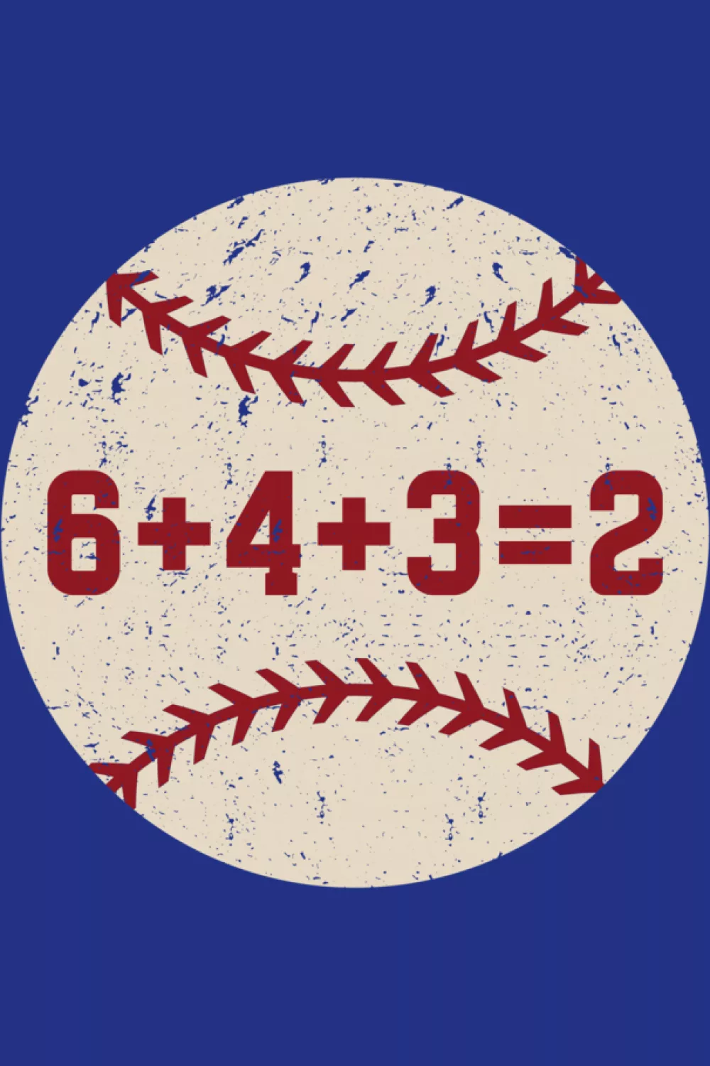 Retro funny 6 4 3 2 print on baseball
