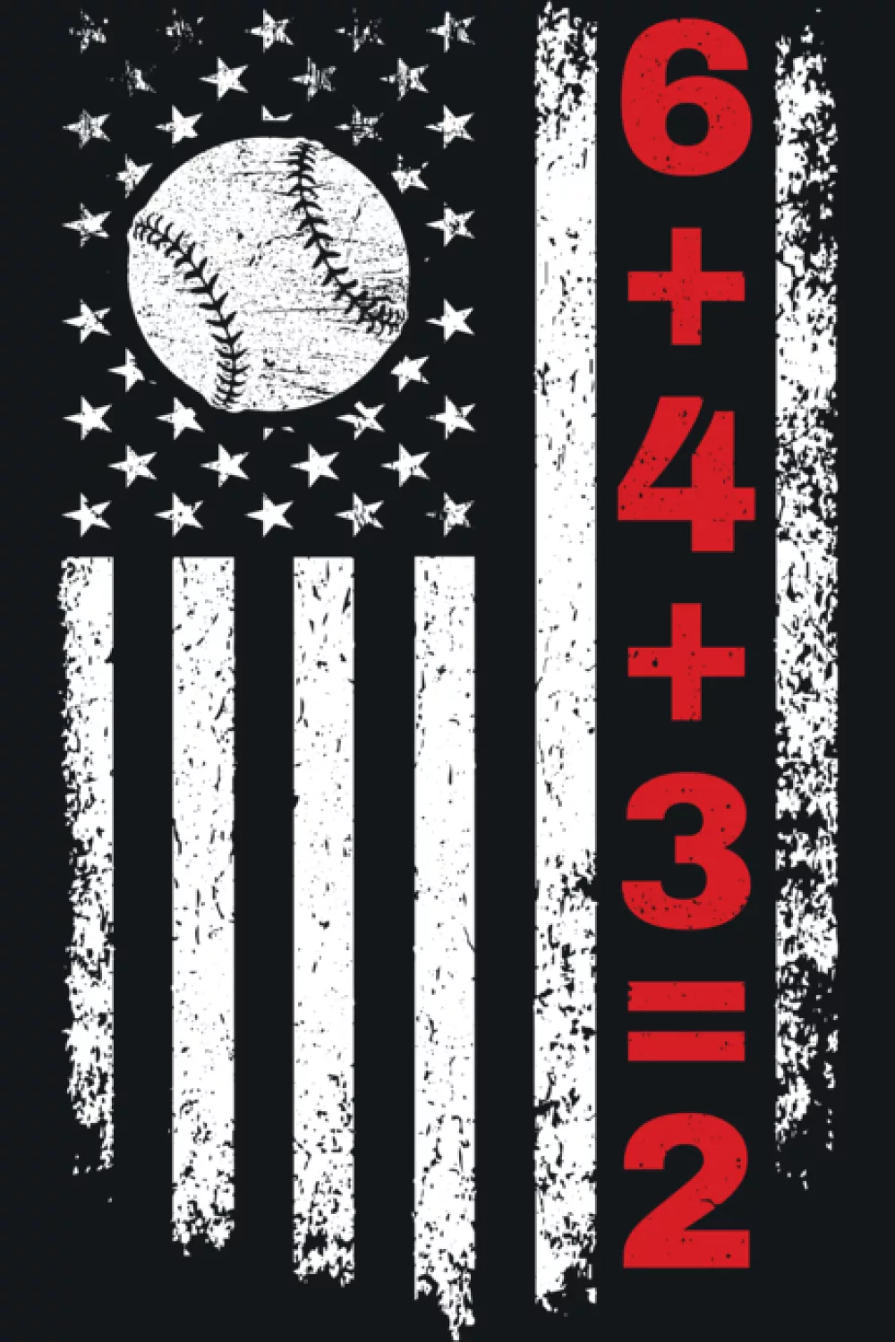 American flag with 6 4 3 2 math vertical print