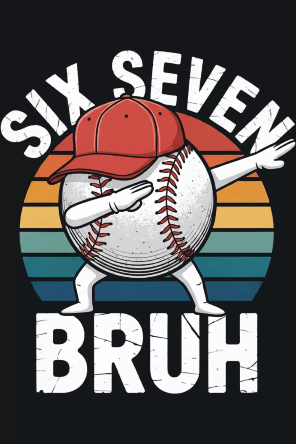 Number themed dabbing boy with baseball and six seven meme text