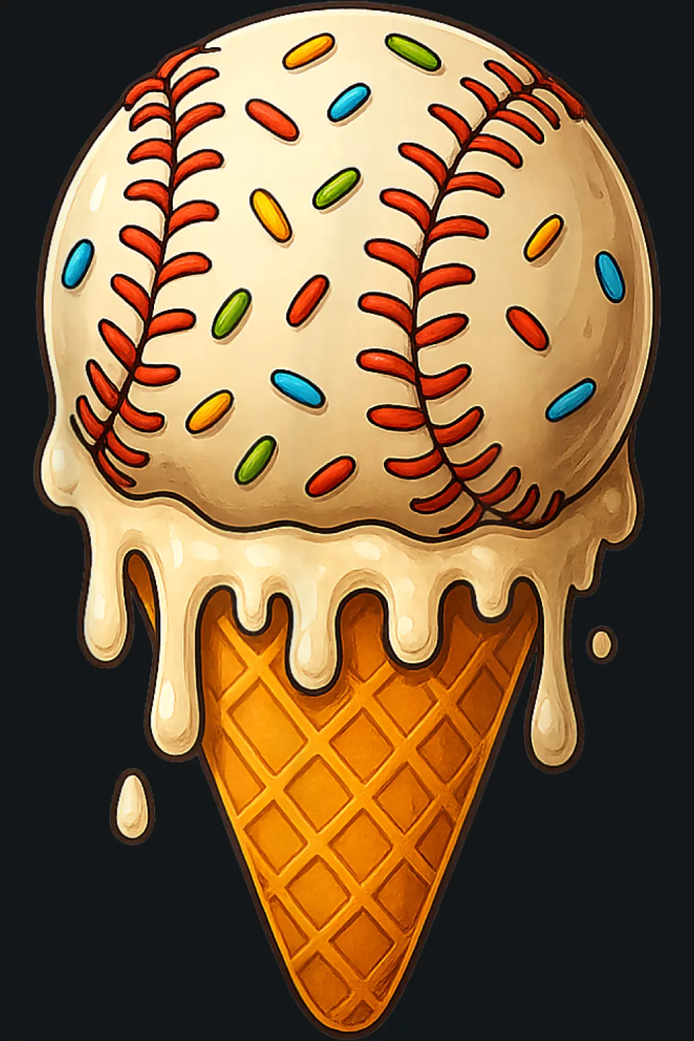 Patriotic cone with bat and stitched scoop