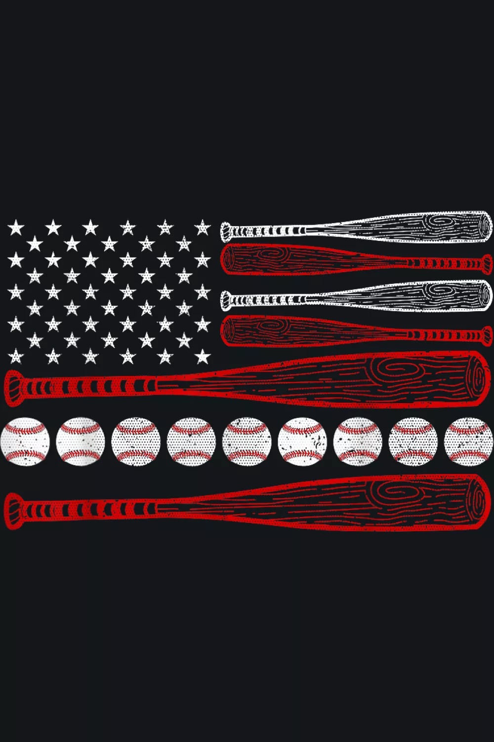 Red white and blue banner with ball mark