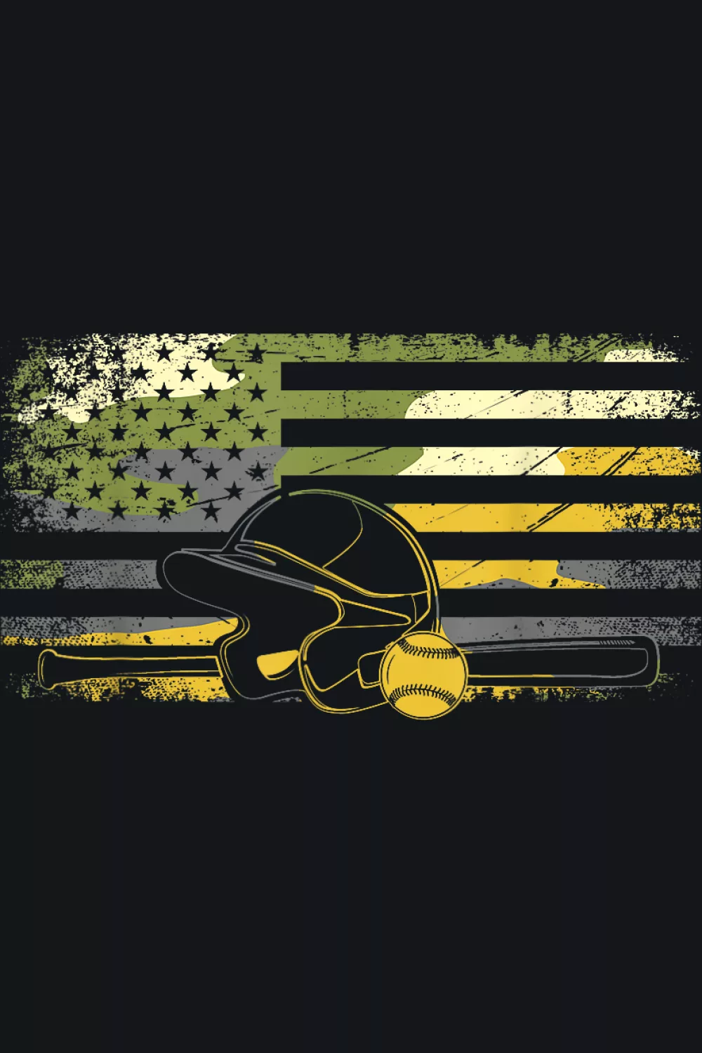 Camo flag stripe with crouched catcher