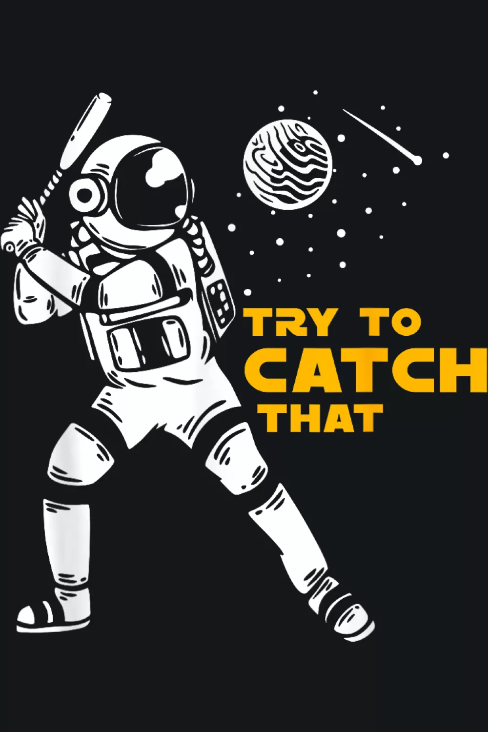 Astronaut catcher pitcher baseball softball theme for players who love positions and action scenes.