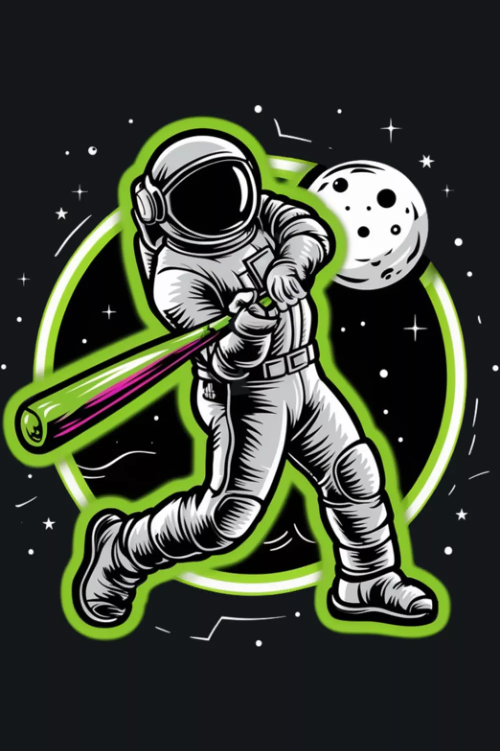 Cute astronaut baseball mom space sport theme for proud moms and team families.