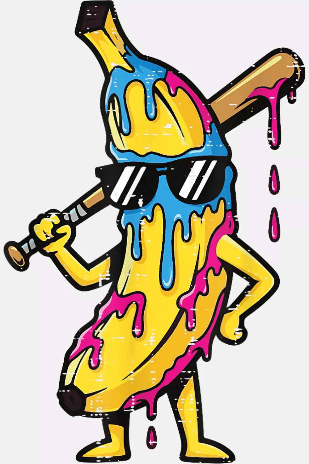 Drip banana with vibrant colors
