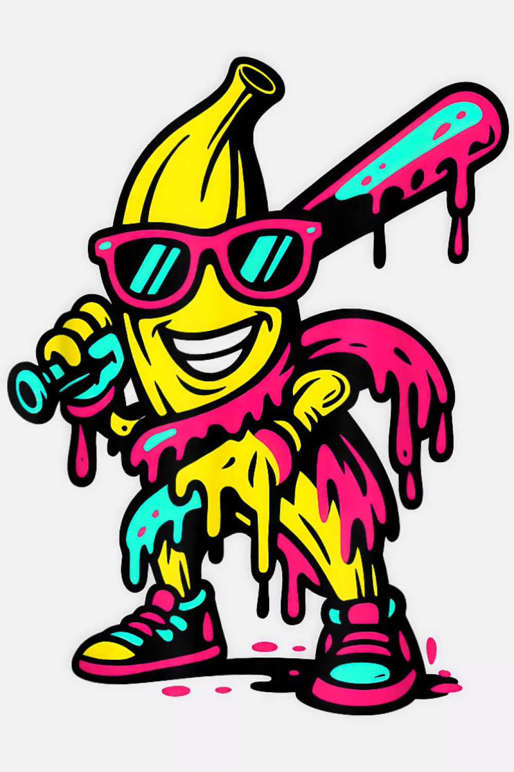 Banana stance with bright drips