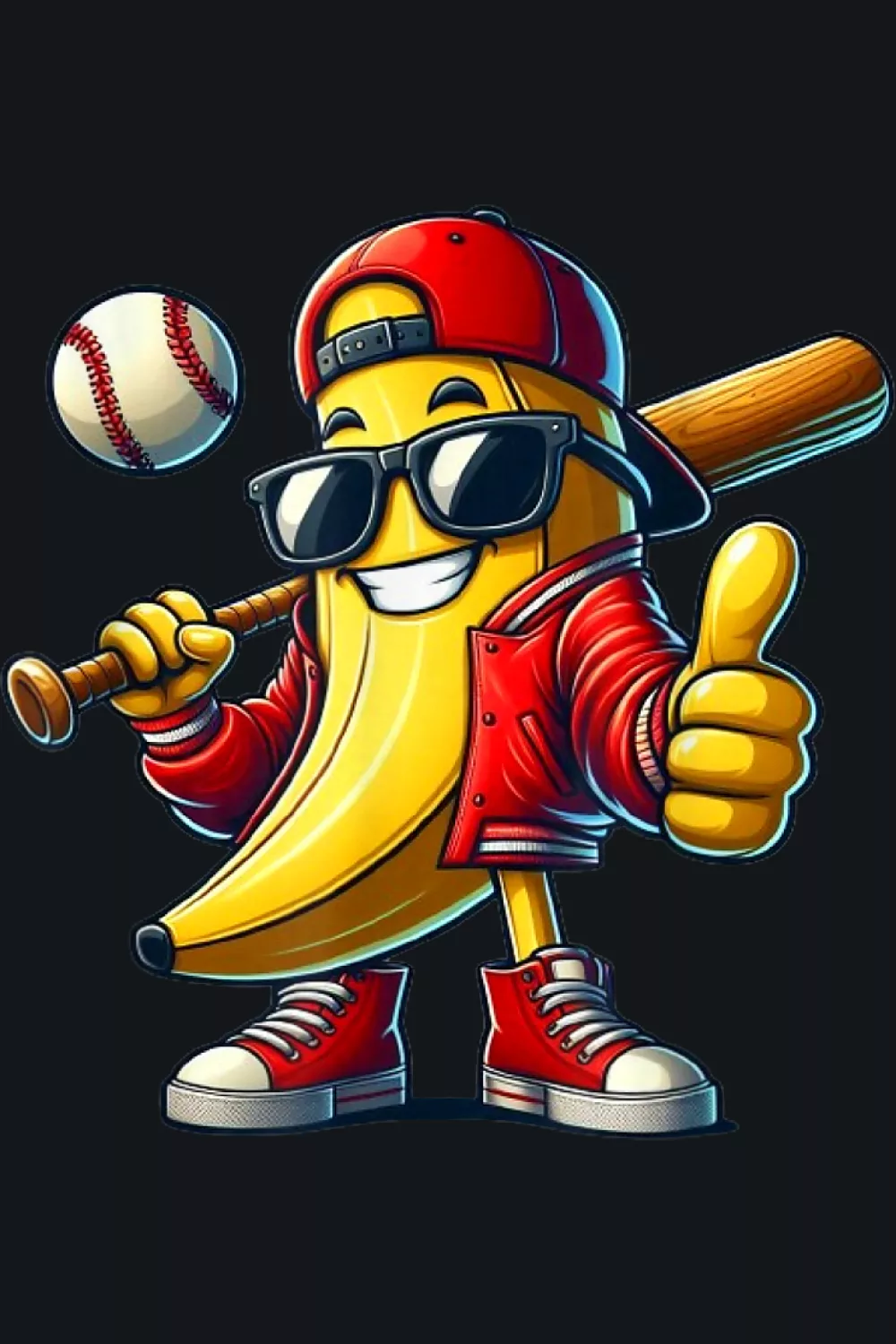 Simple banana baseball player pose