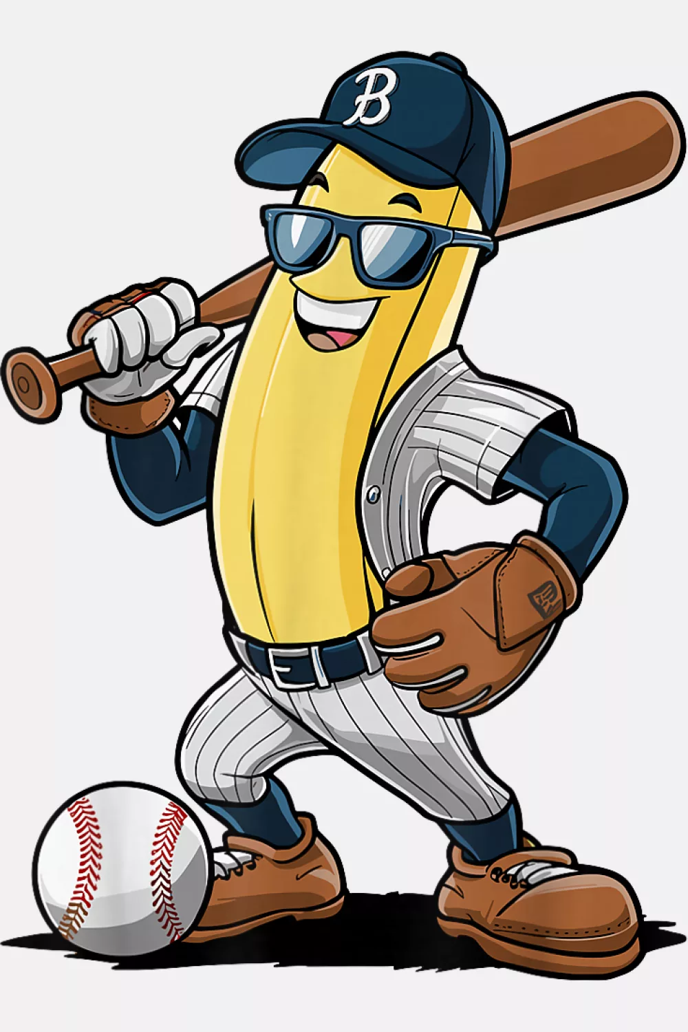 Cute banana softball style player