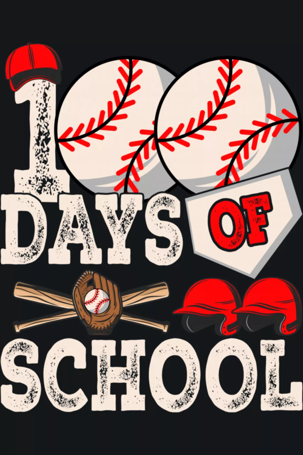 boys baseball 100 days of school shirt