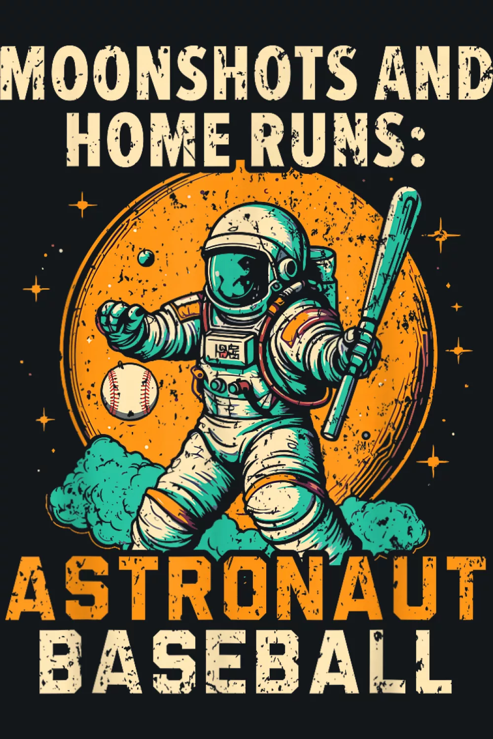 Baseball astronaut lover theme for players and fans who want outer space sports style.