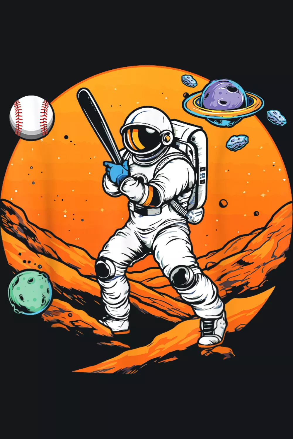 Runner taking off with planets and dust swirls behind for a burst of speed