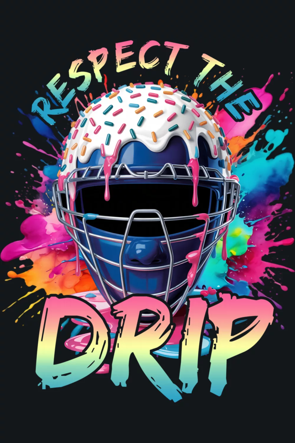 Mask graphic with cone crown for catchers who love playful gear