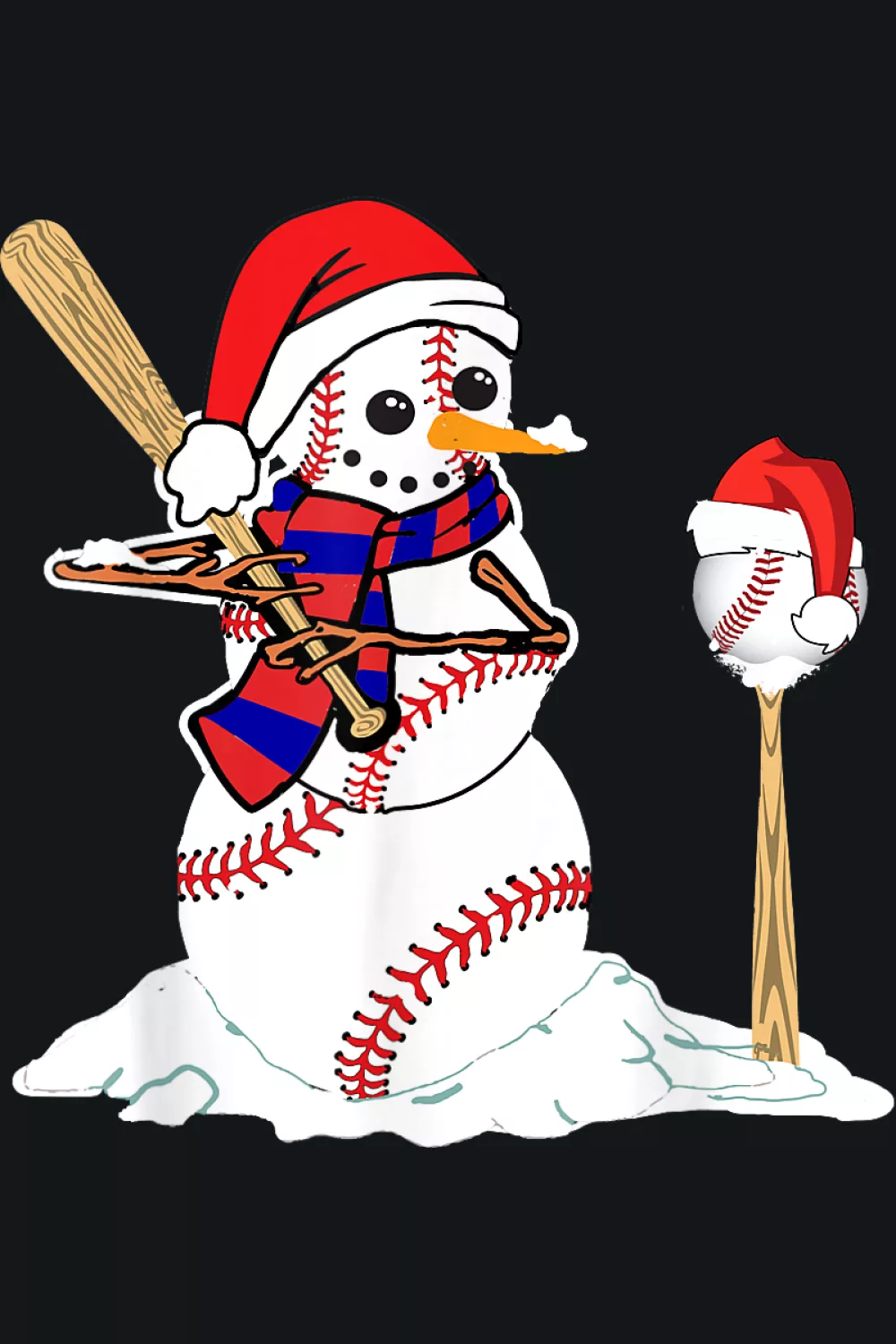 Snowman taking a big swing