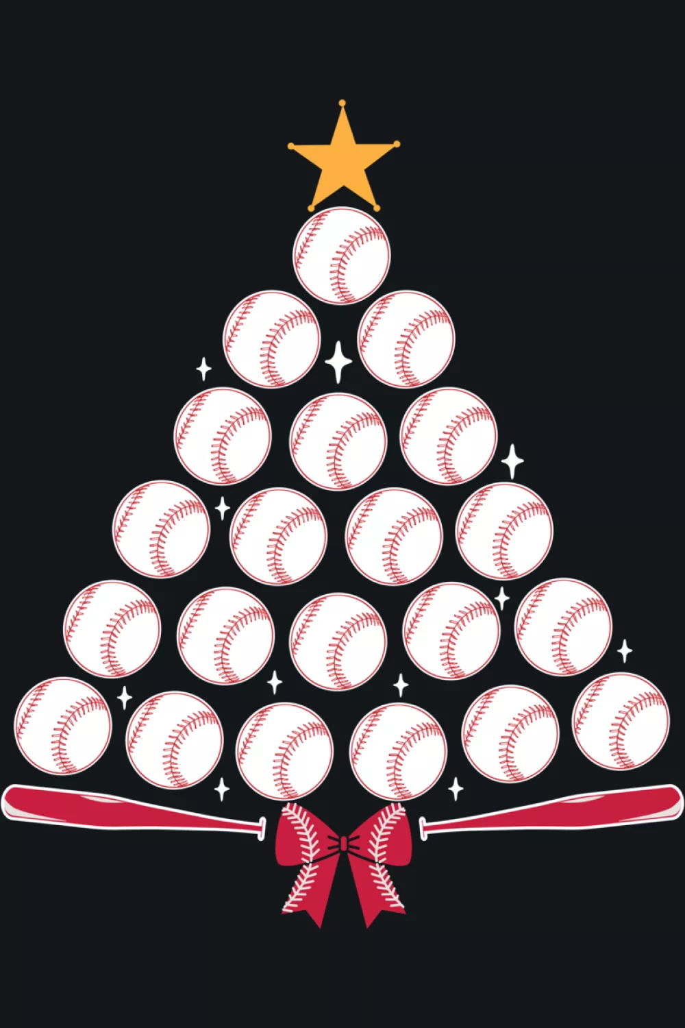Dynamic baseball tree where balls seem ready to roll into play.