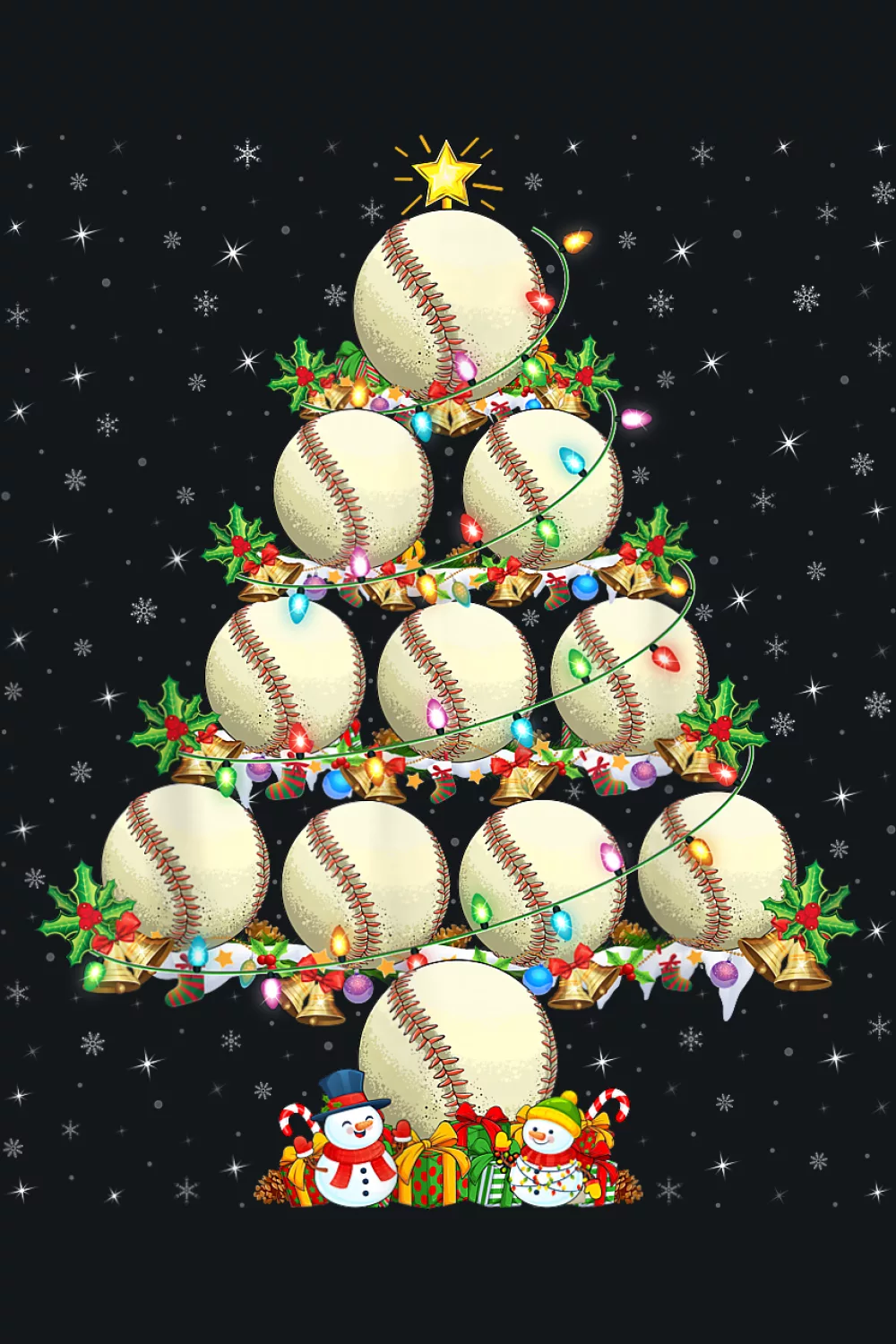 Vintage lights on bat and ball tree