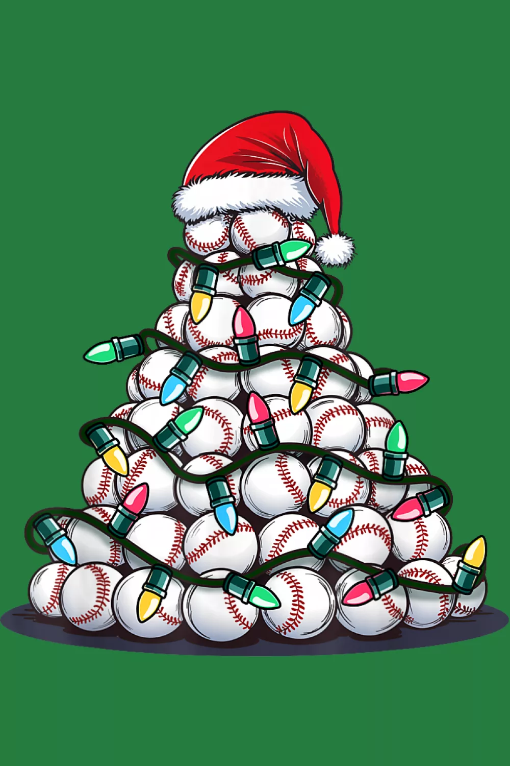 Green background baseball tree with star topper