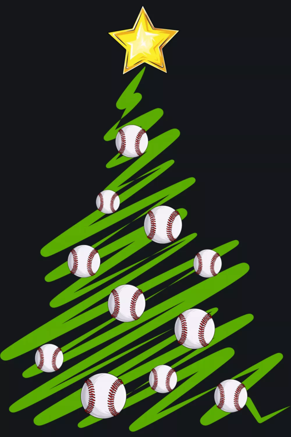 Graphic tree with neat layers sized for matching pajamas.