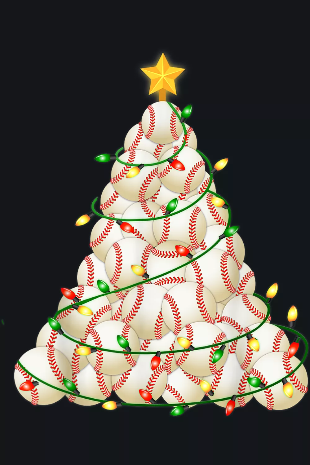 Snowy baseball tree for pajamas sets