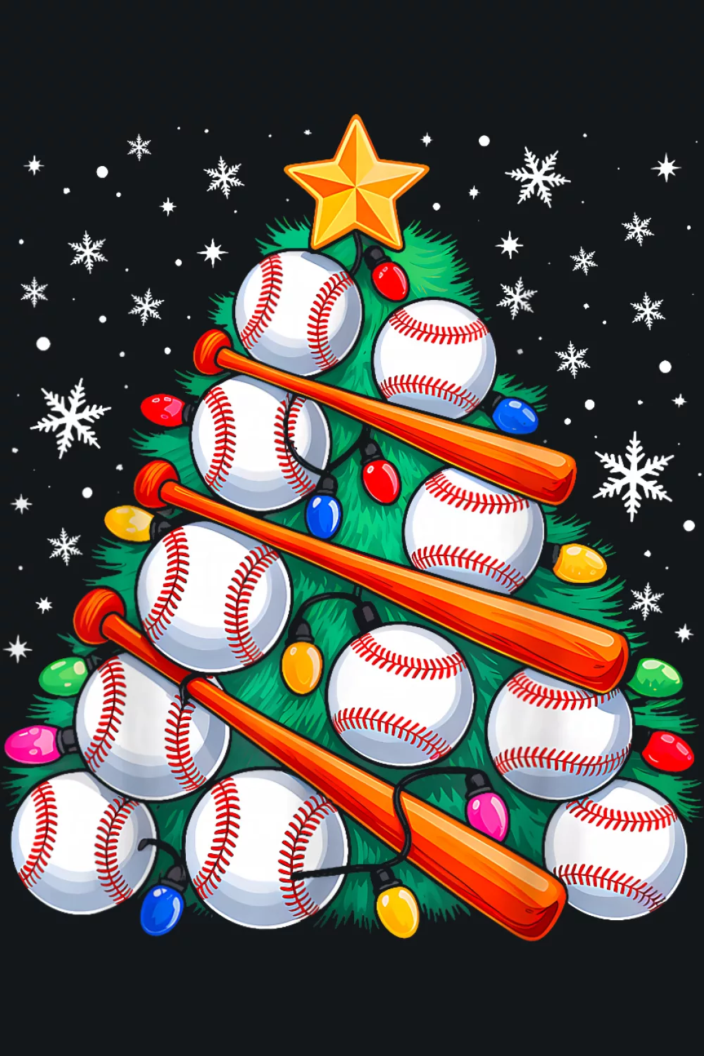 Compact baseball tree with glowing star