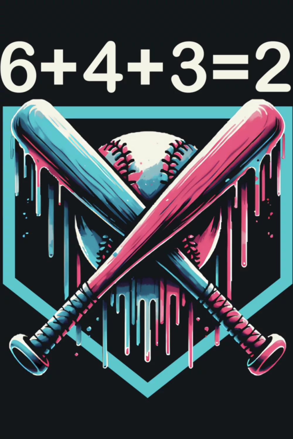 Neon bats with 6 4 3 2 math drip effect