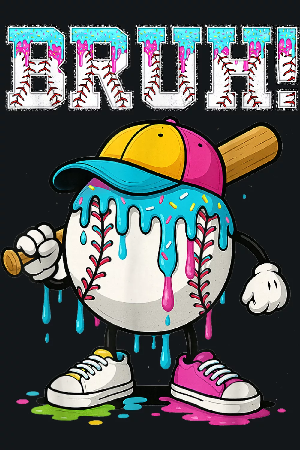 Cheeky bruh bubble with playful font