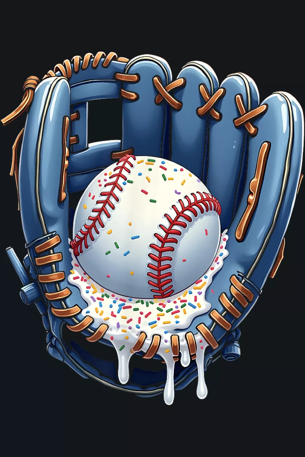 Youth sports mitt with bright trim