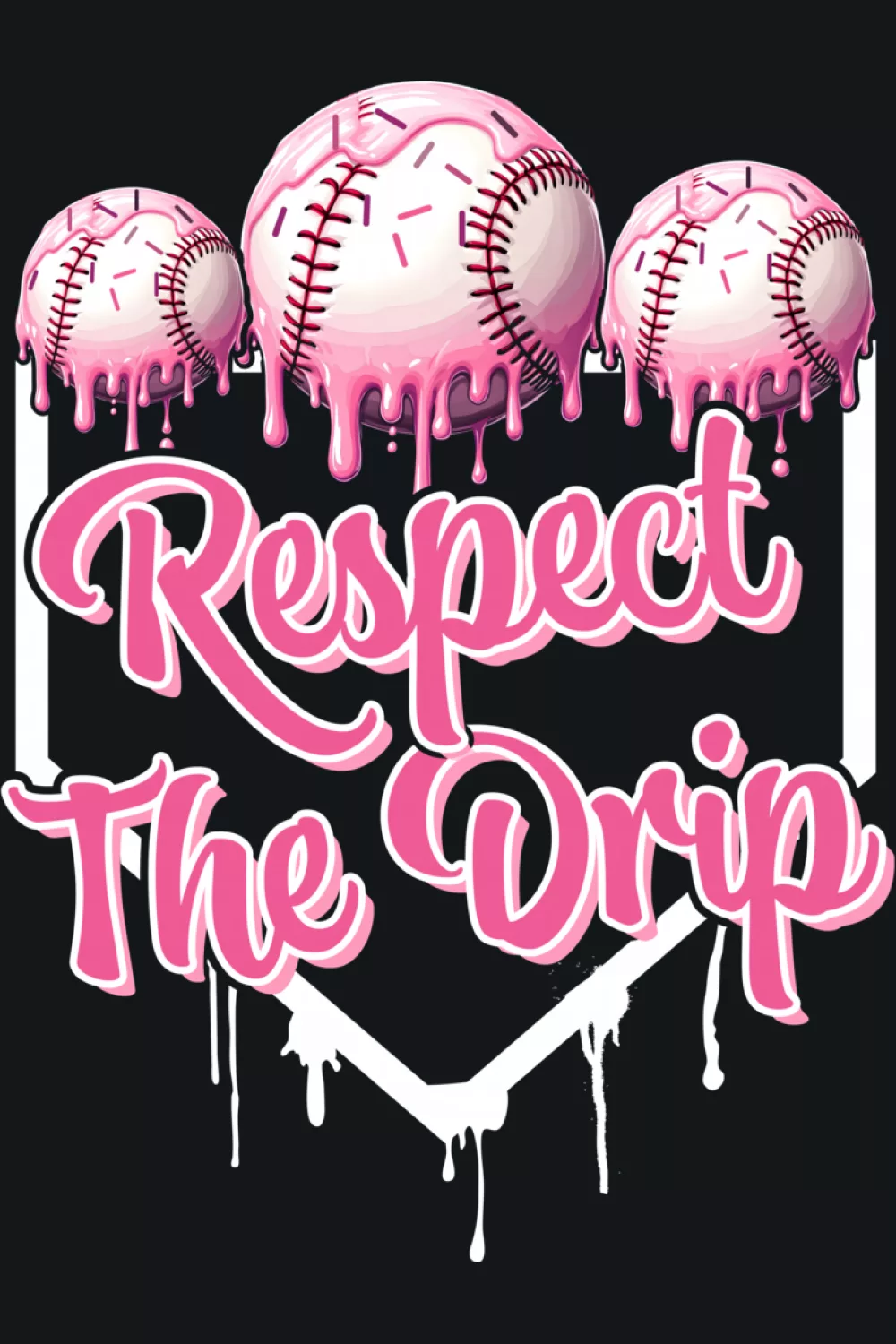 Cone stacked above a bold ball graphic for confident hitters