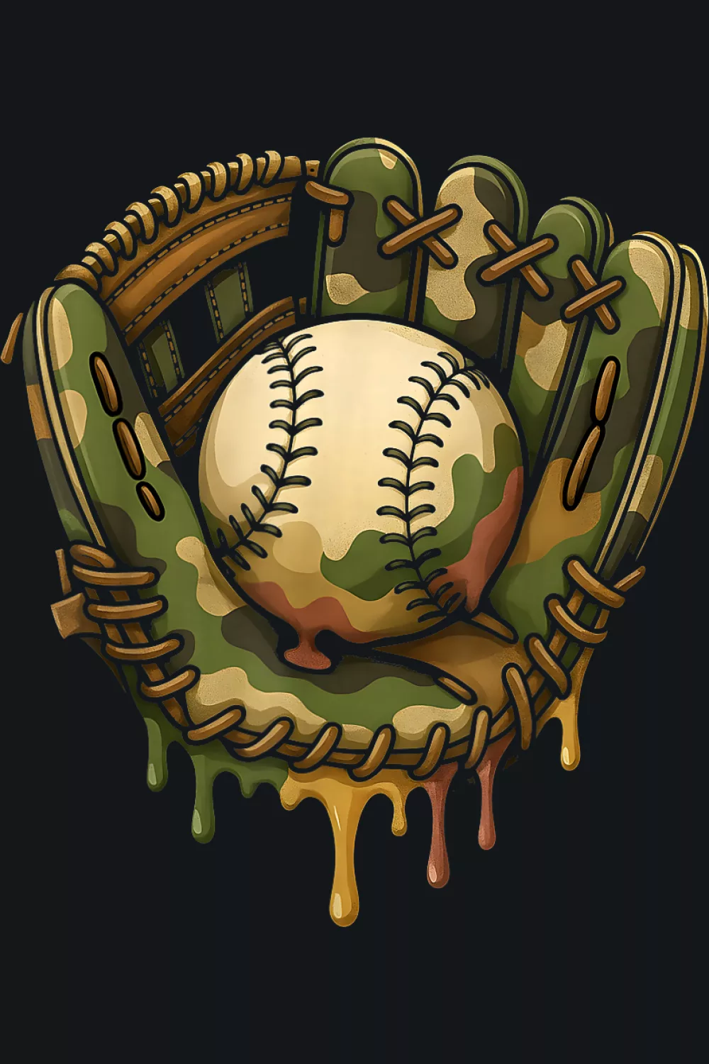 Camo mitt crest with bold outline