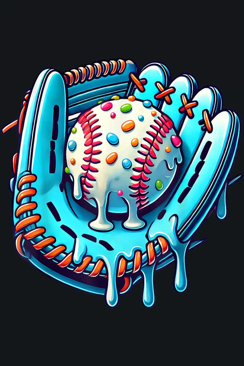 Player badge with sprinkle shine around the mitt