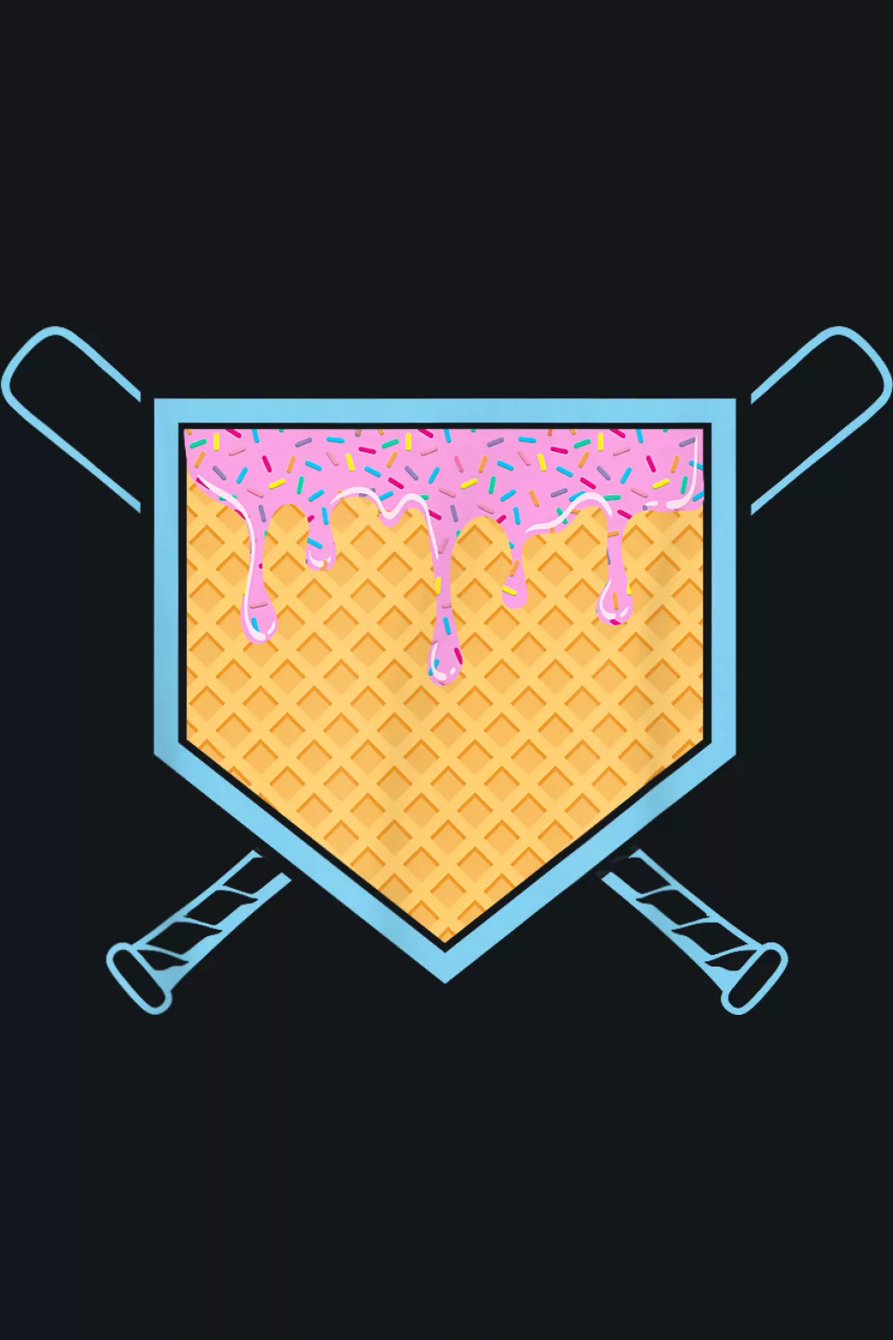Shield with ribbon like glow and bats