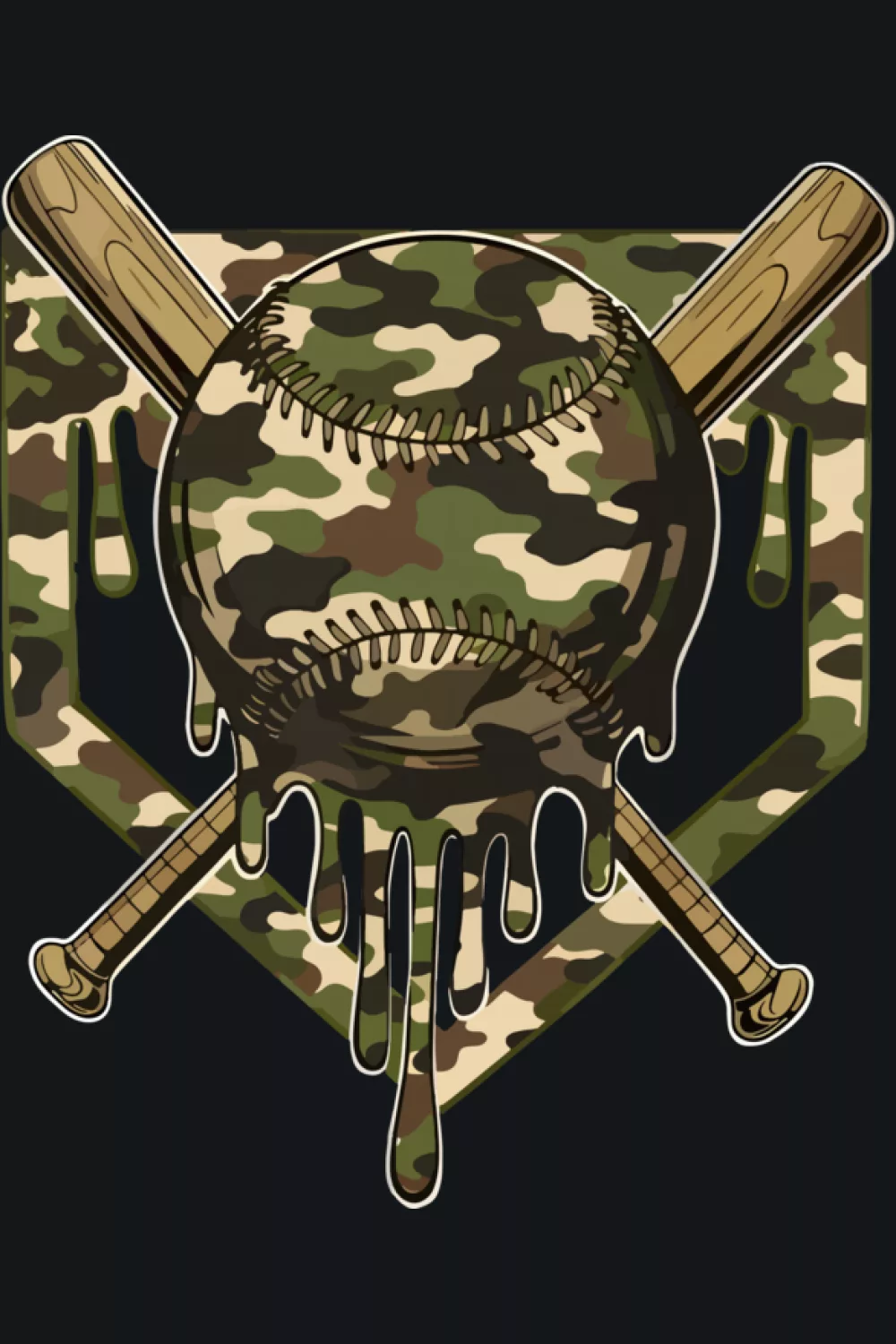 Tall cone crest with layered camo scoop and detailed waffle texture