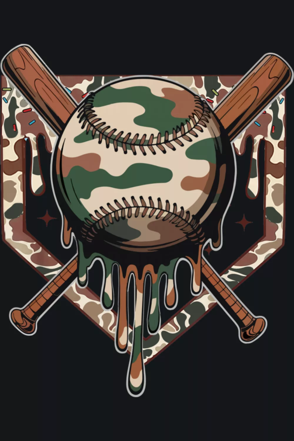 Cone crest with rounded camo scoop and soft highlights on the ball