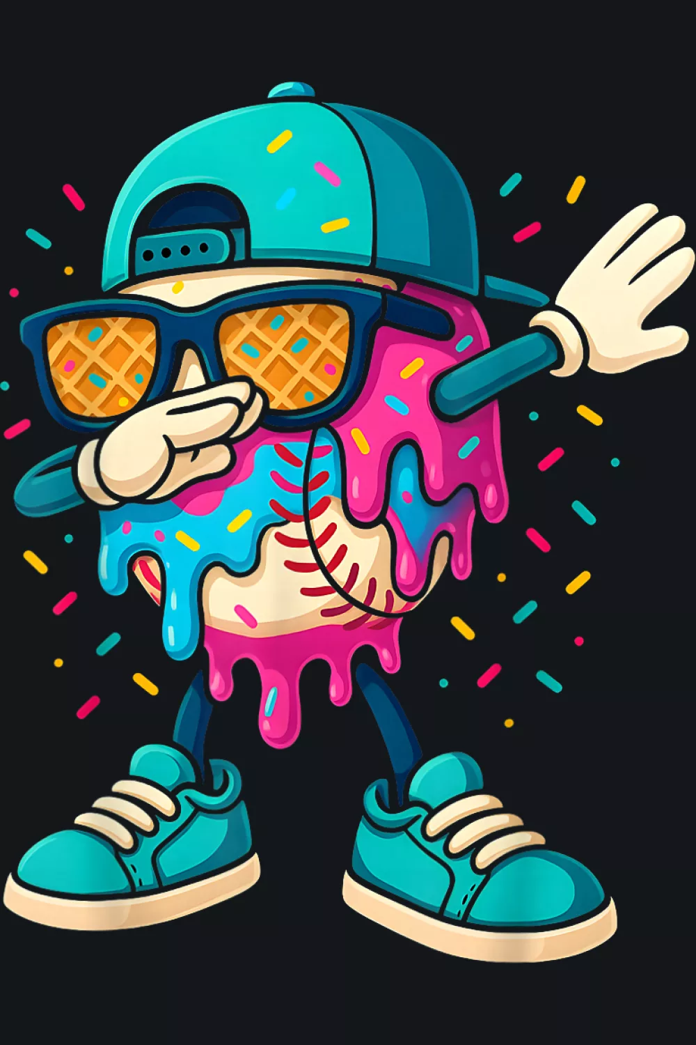 Fun dab with sprinkles across the scene