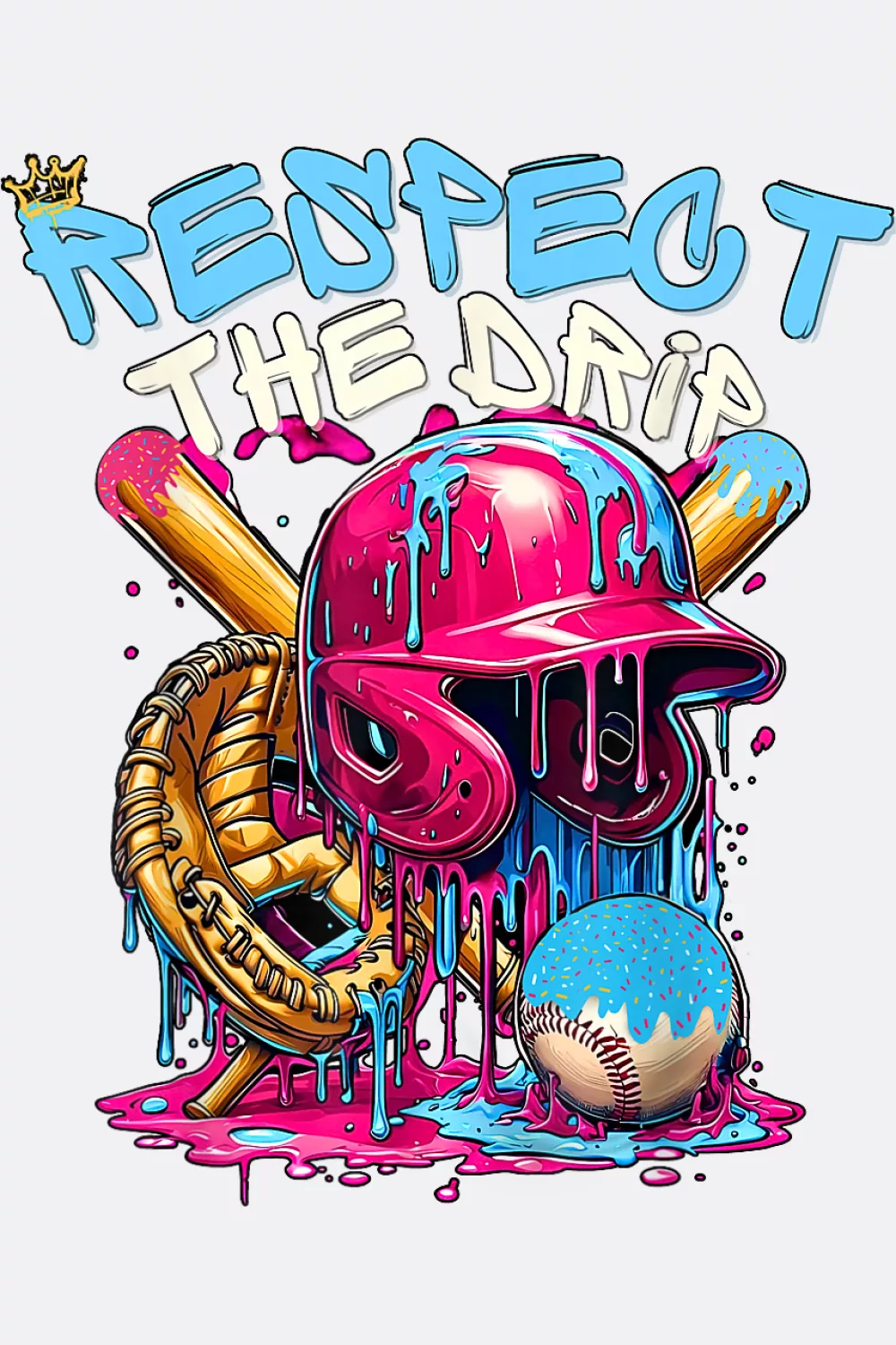 Helmet with melting scoops and crossed bats