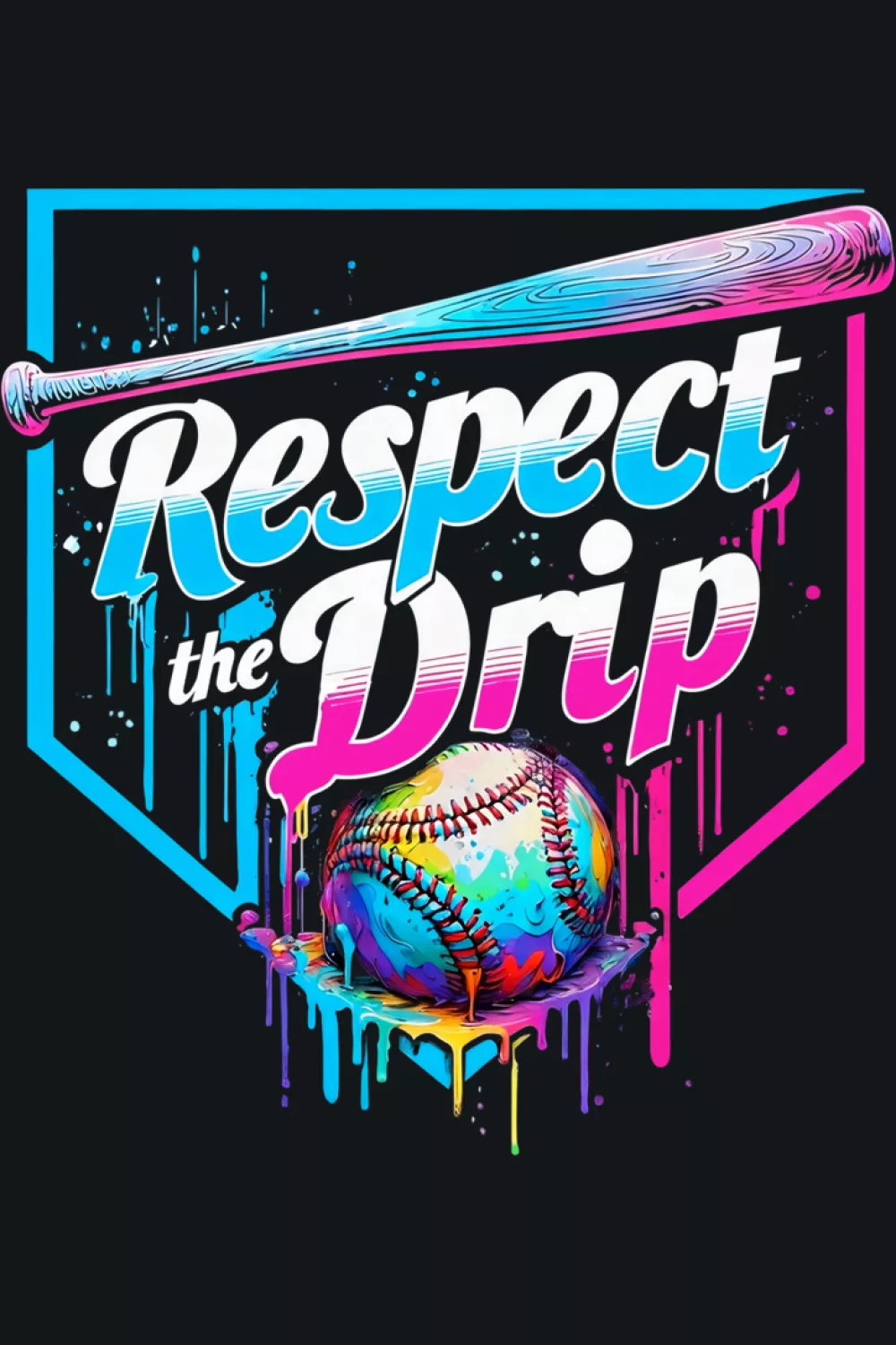 Simple cone silhouette with strong Respect The Drip message