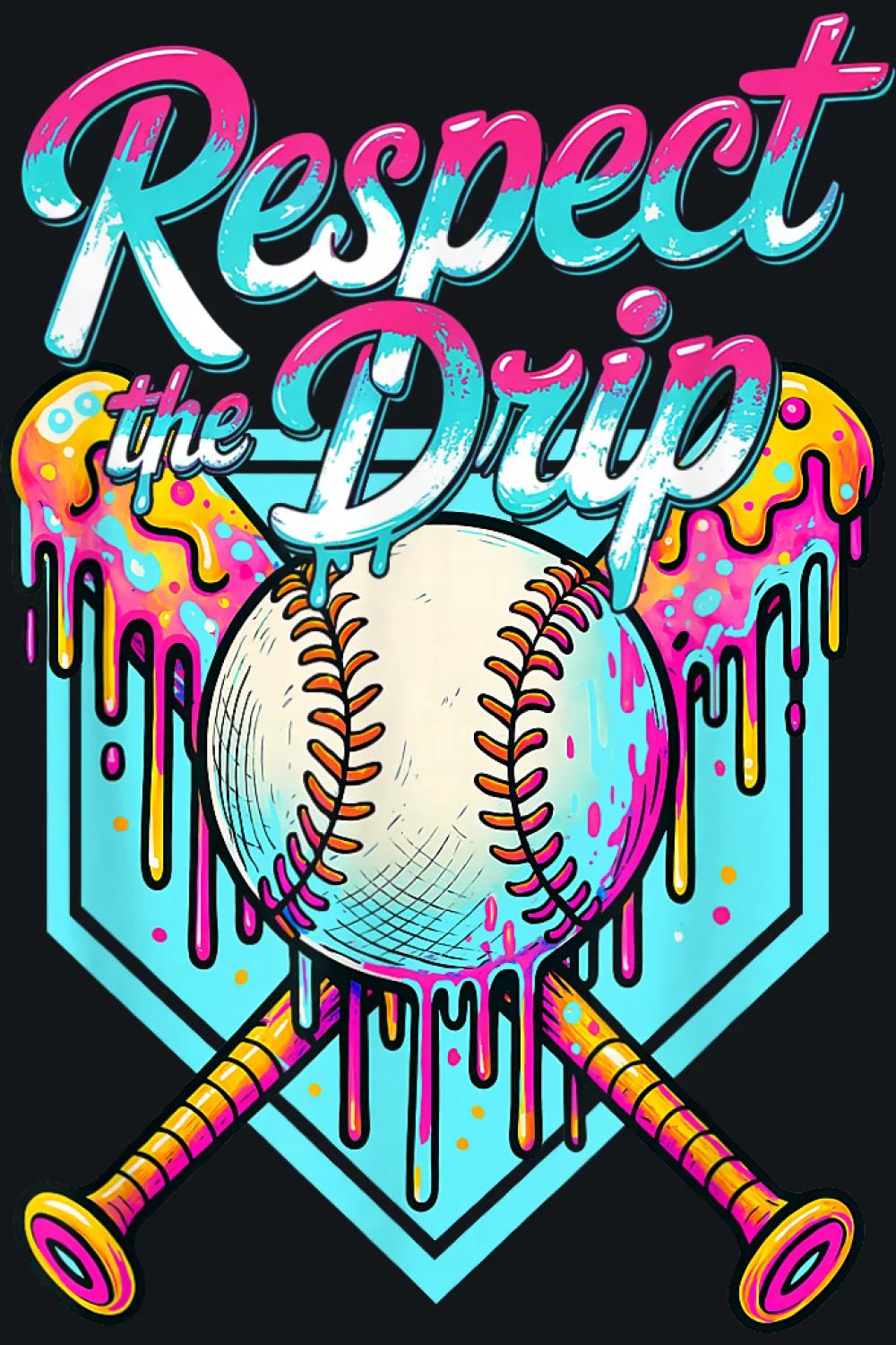Extra drippy cone graphic that suits playful team warmups