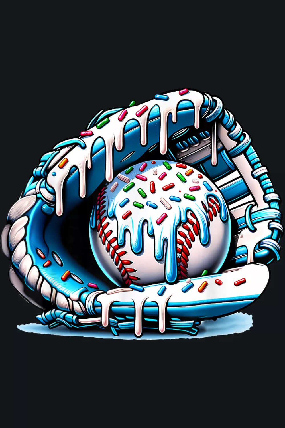 Ice Cream Drip Baseball Glove Shirts neon mitt crest with sprinkles