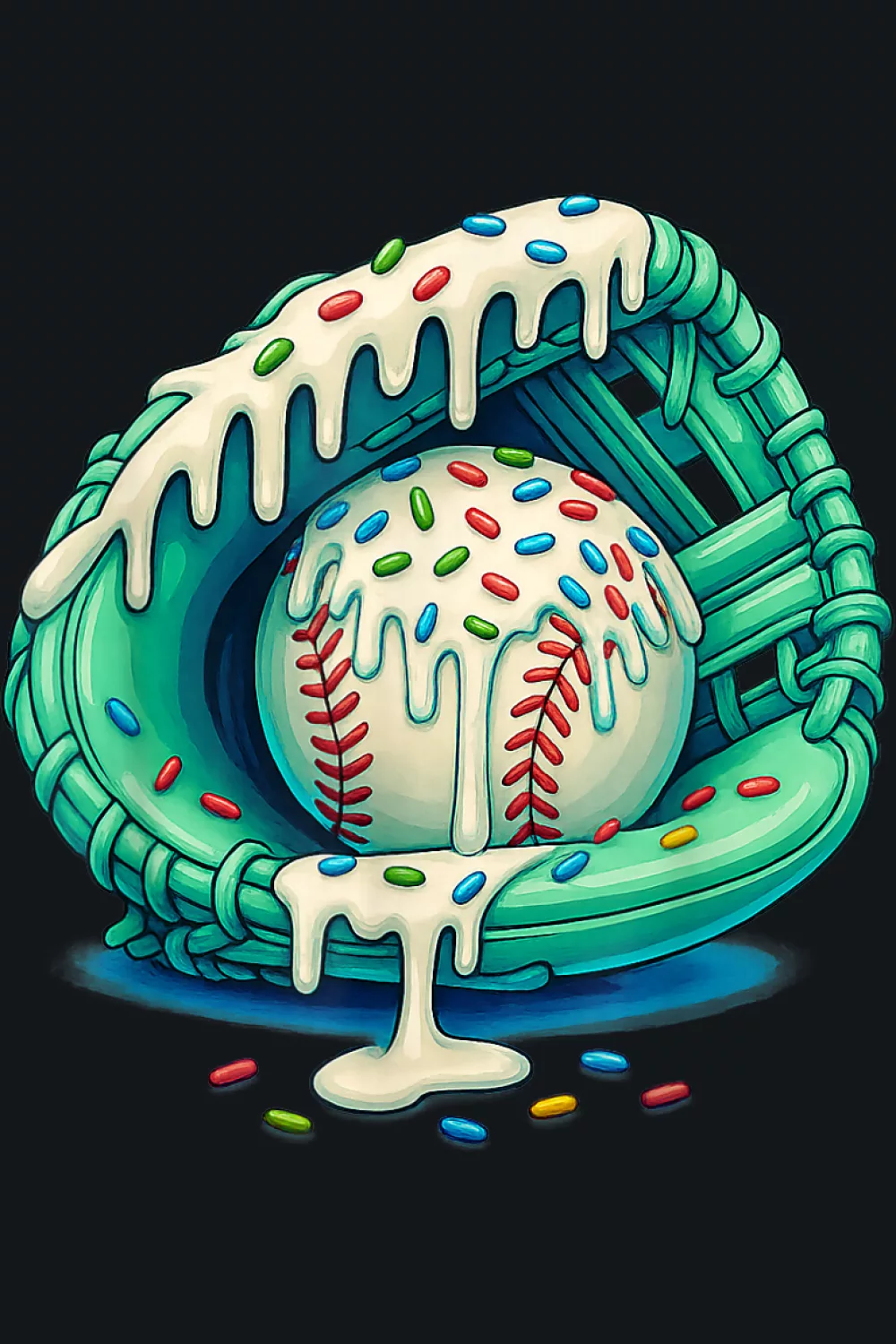 Mint chip color story on a mitt crest