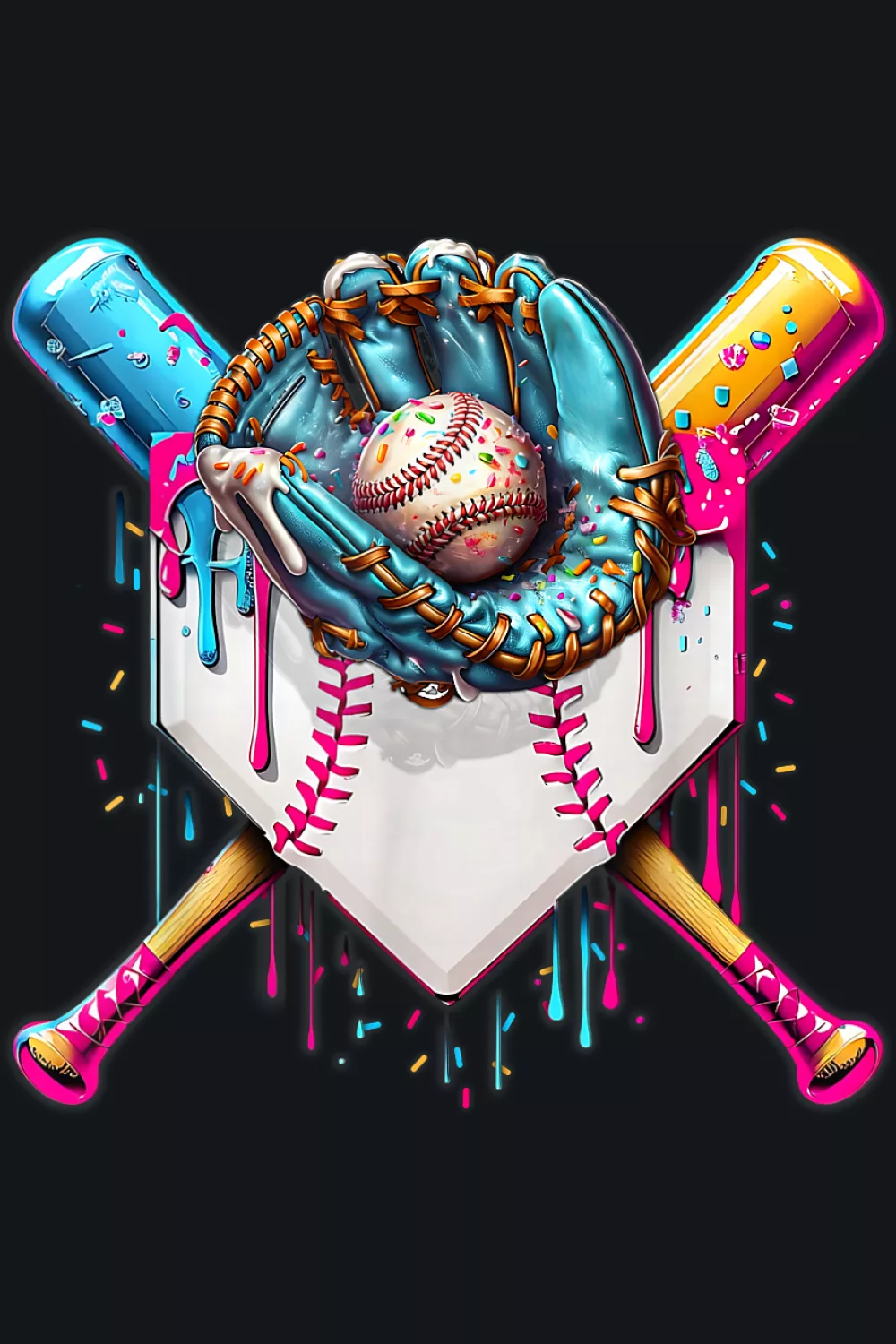 Plate and mitt crest with sprinkles