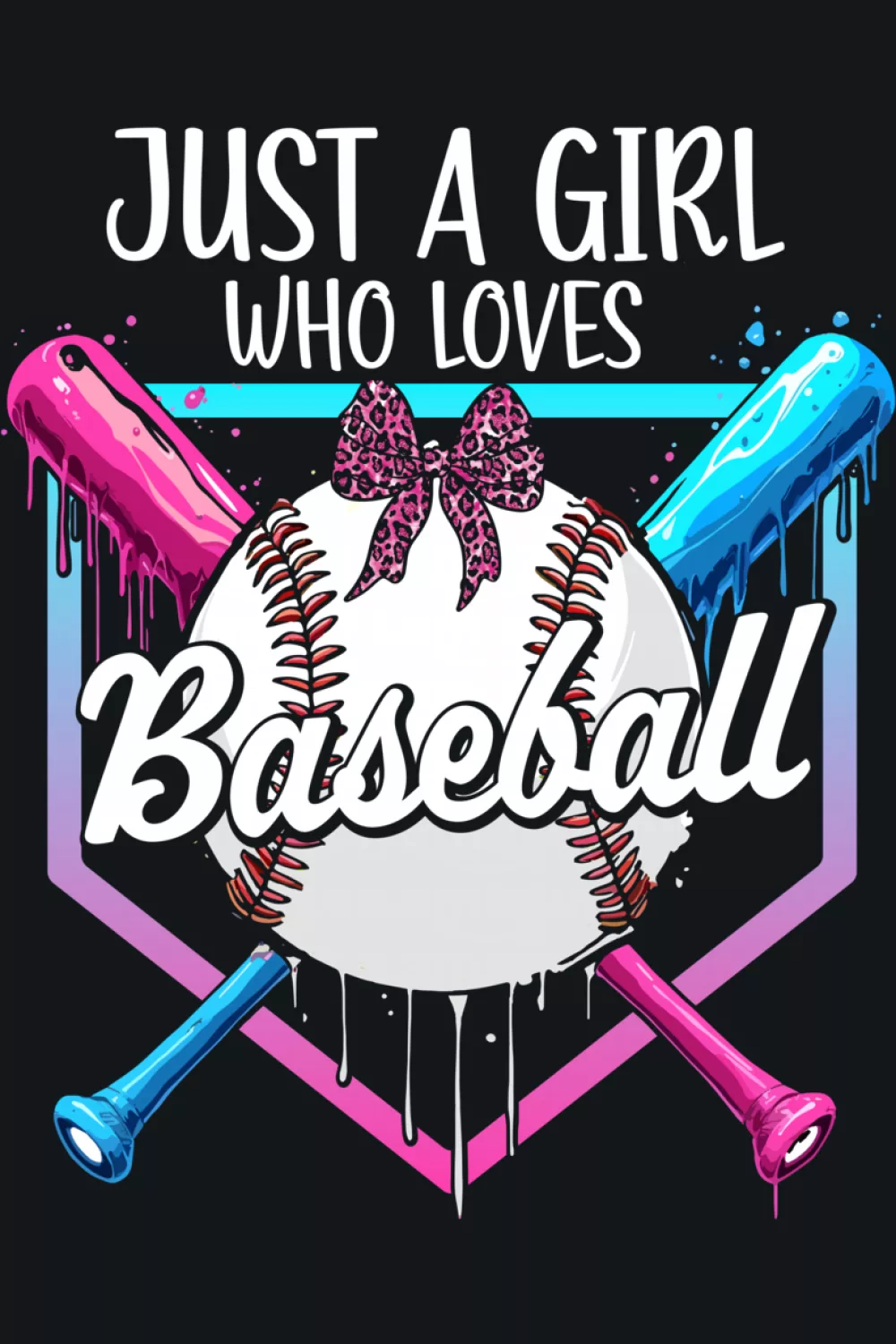 Drip inspired baseball art with bright game day energy
