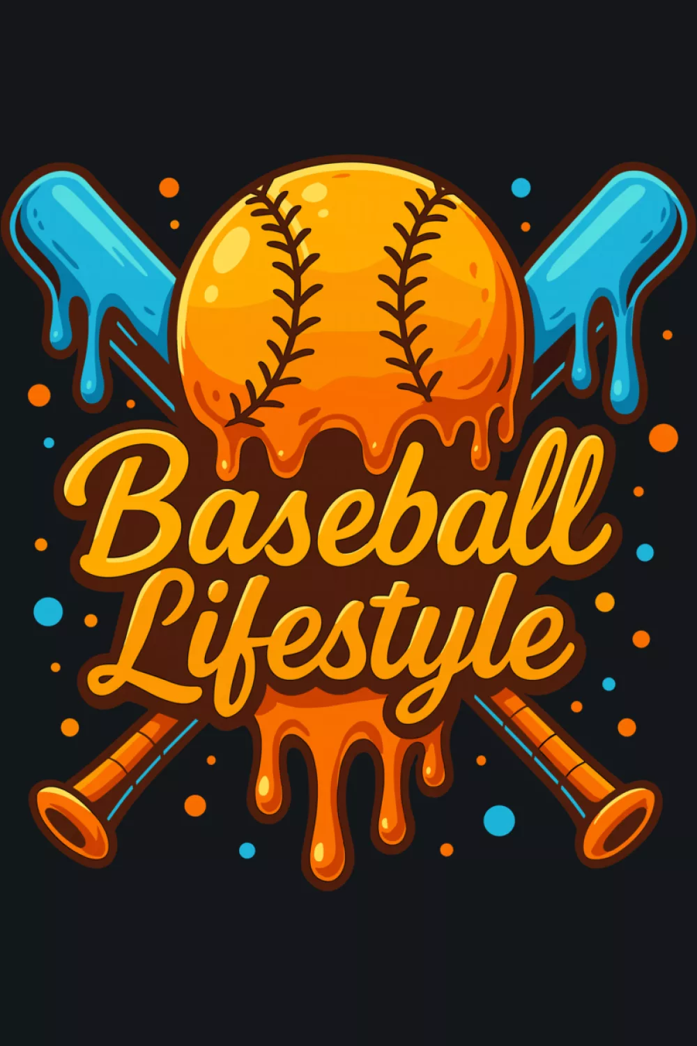 Team spirit baseball lifestyle drip graphic with shield style background for youth fans