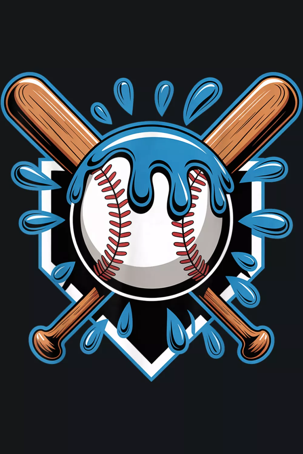 Cool blue crest with subtle drip motion