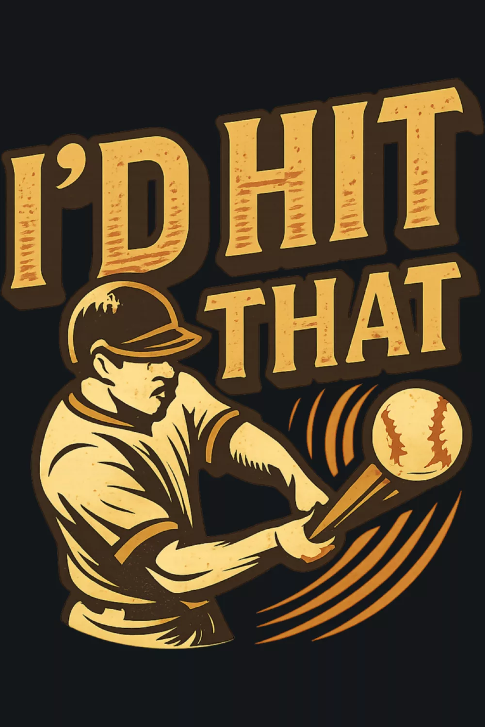 Bold I'd Hit That text design for baseball lovers and players.