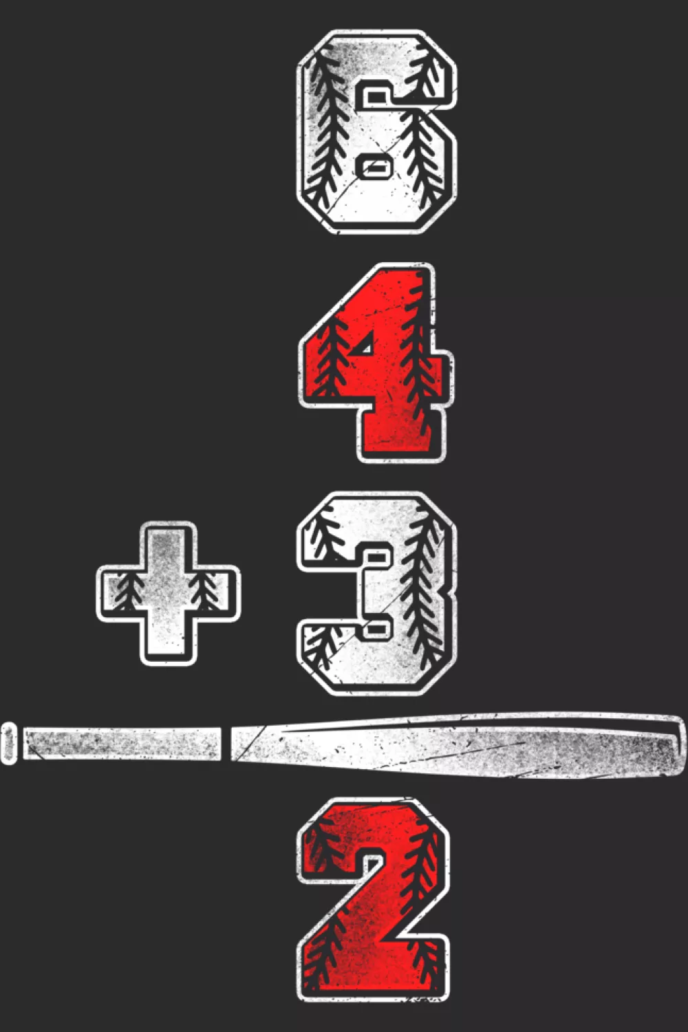 Funny math 6 4 3 2 softball game graphic