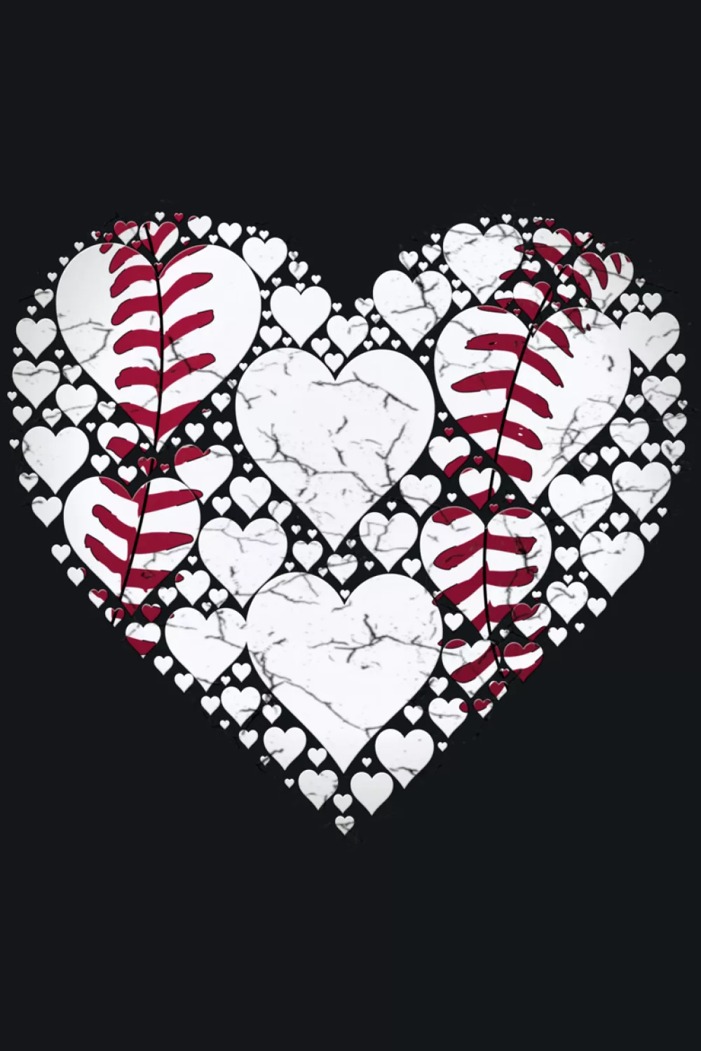 41+ Love Baseball Heart Shirt Design Ideas for Game Day and Valentines Day 51 Game day baseball heart with energetic layout for stadium outfits.
