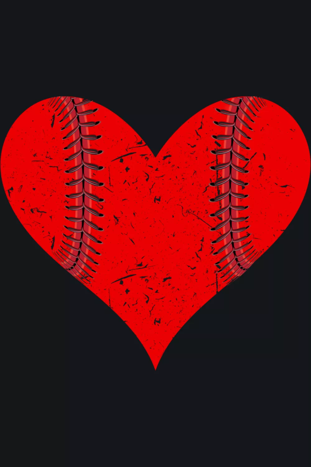 Baseball heart shirt idea for boys with stitched heart shape and sporty Valentine vibe.